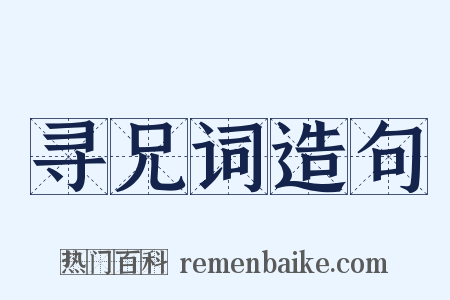 寻兄词造句是什么意思的图片